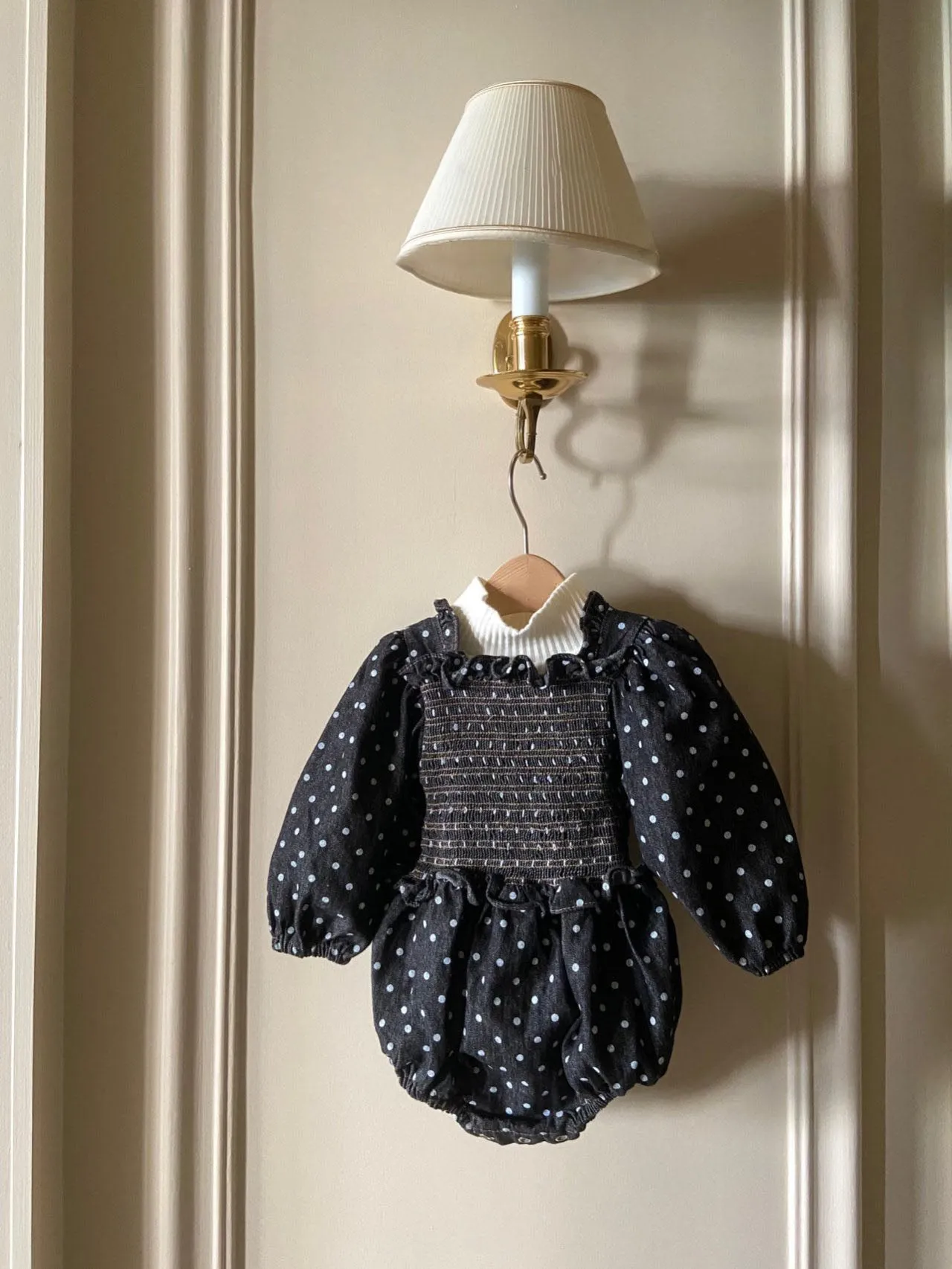 Denim Smock Romper_ 2 Colours