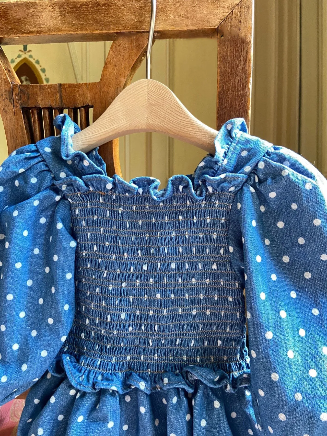 Denim Smock Romper_ 2 Colours