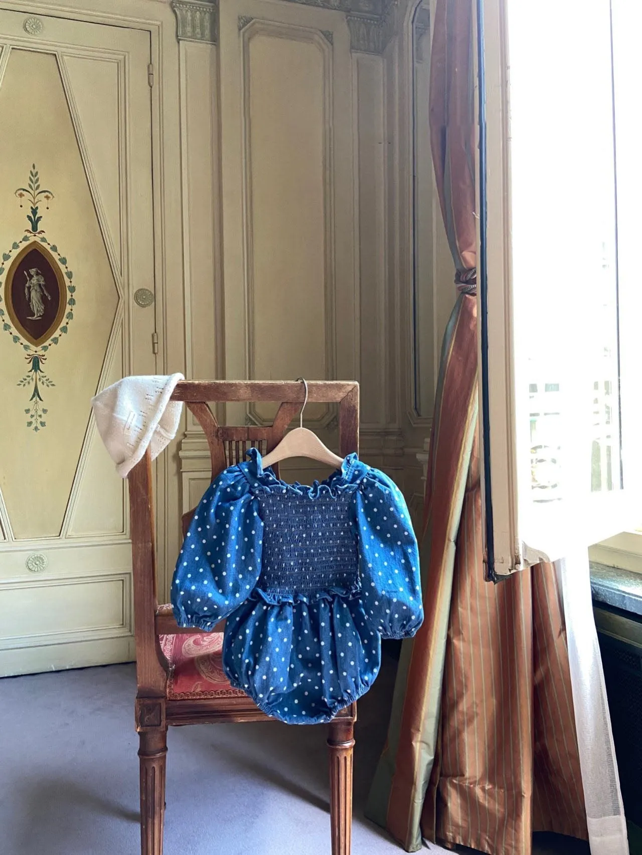 Denim Smock Romper_ 2 Colours
