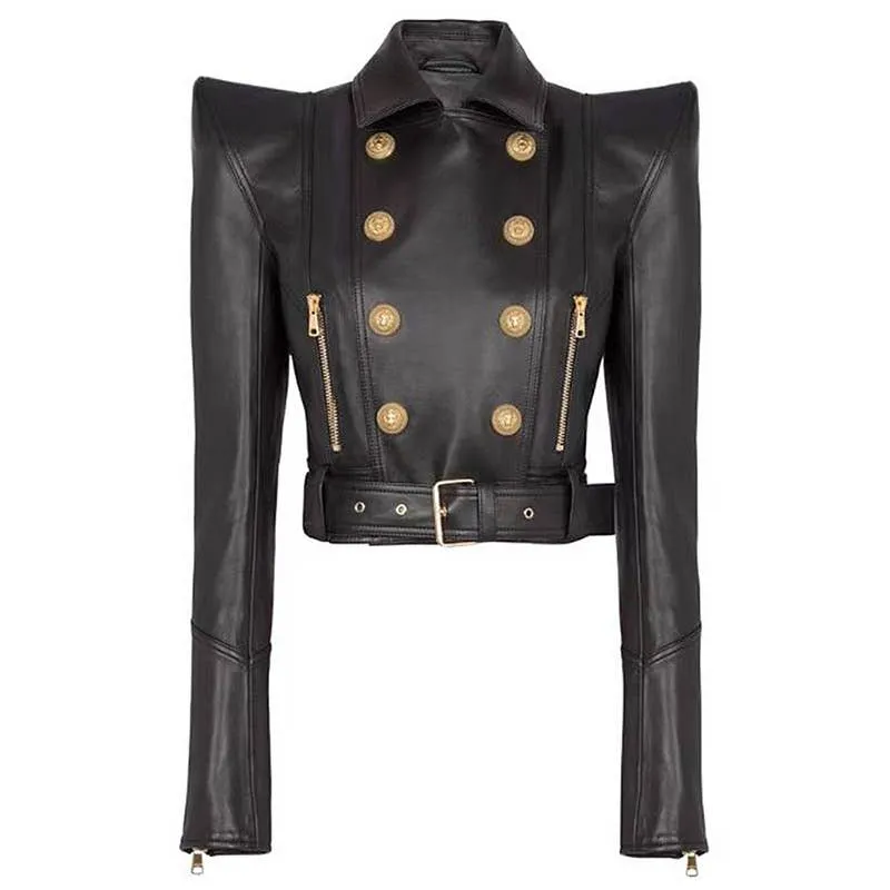 Double-Breasted Cropped Moto