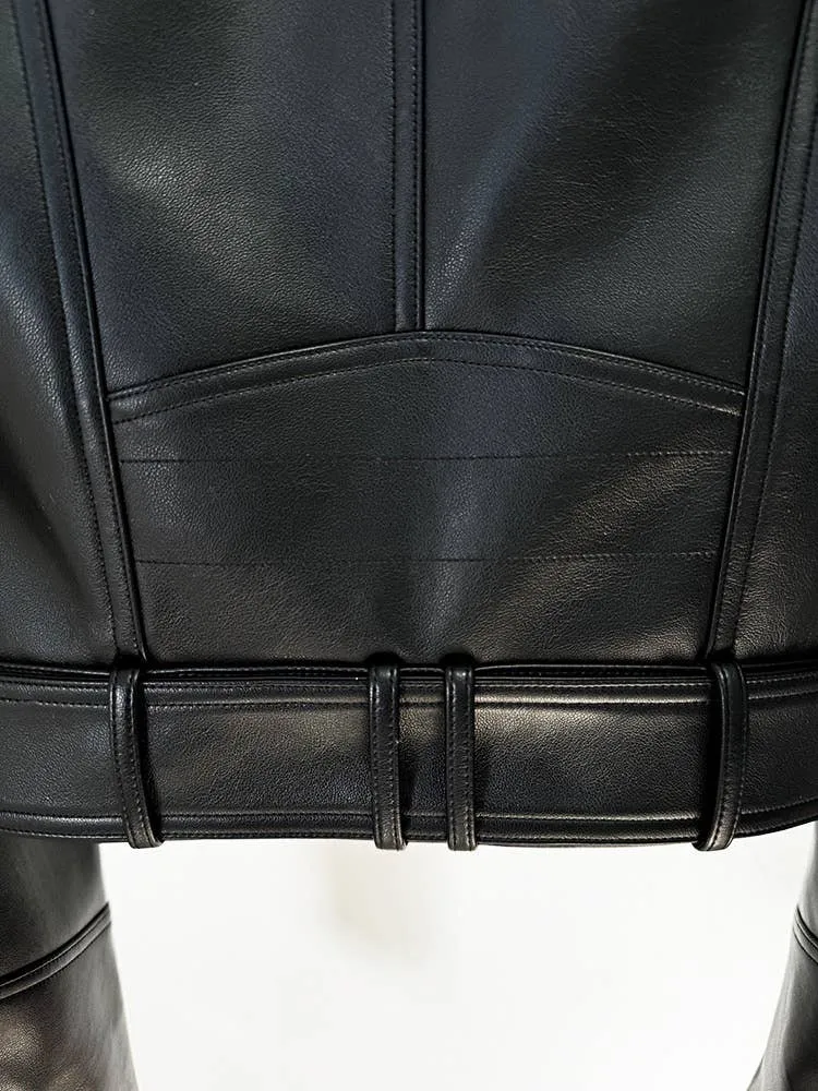 Double-Breasted Cropped Moto