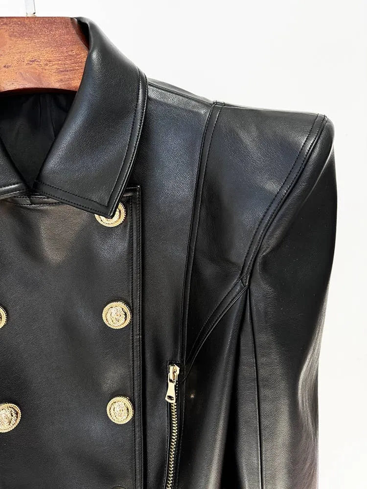 Double-Breasted Cropped Moto