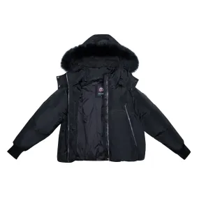 Ellabee Chiara Jacket Zipper Black Racoon Fur Coat