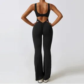 Elodie V-Back Flared Jumpsuit