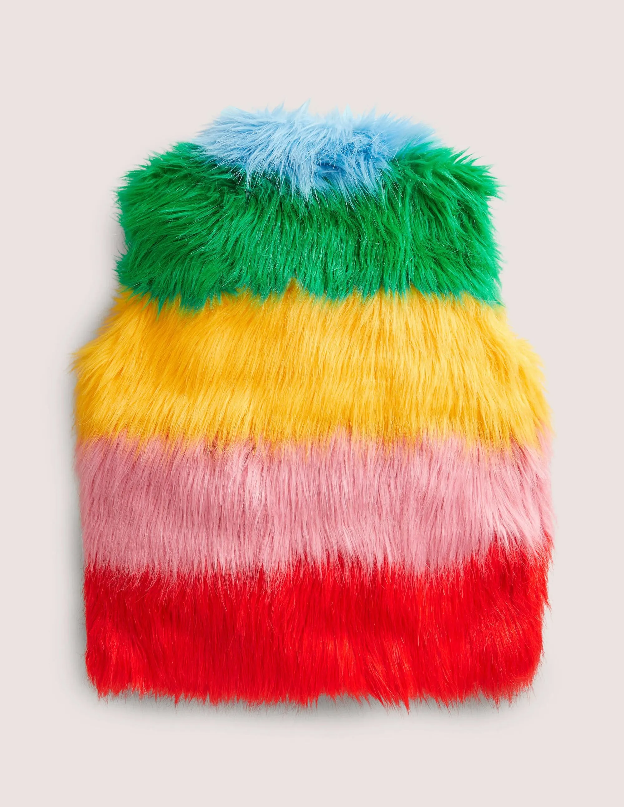 Faux Fur Gilet-Multi Rainbow