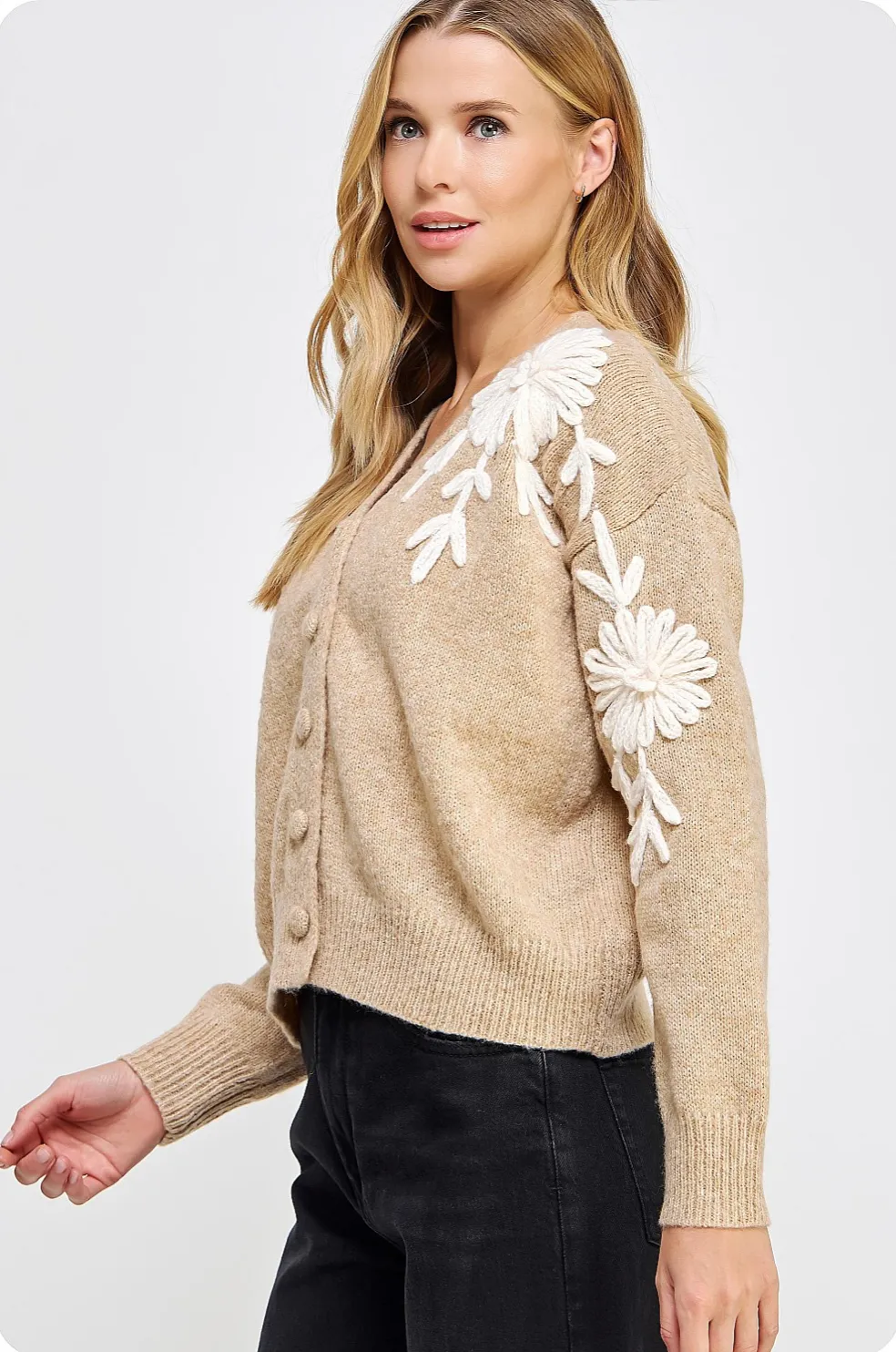 Floral Embroidered Cardigan