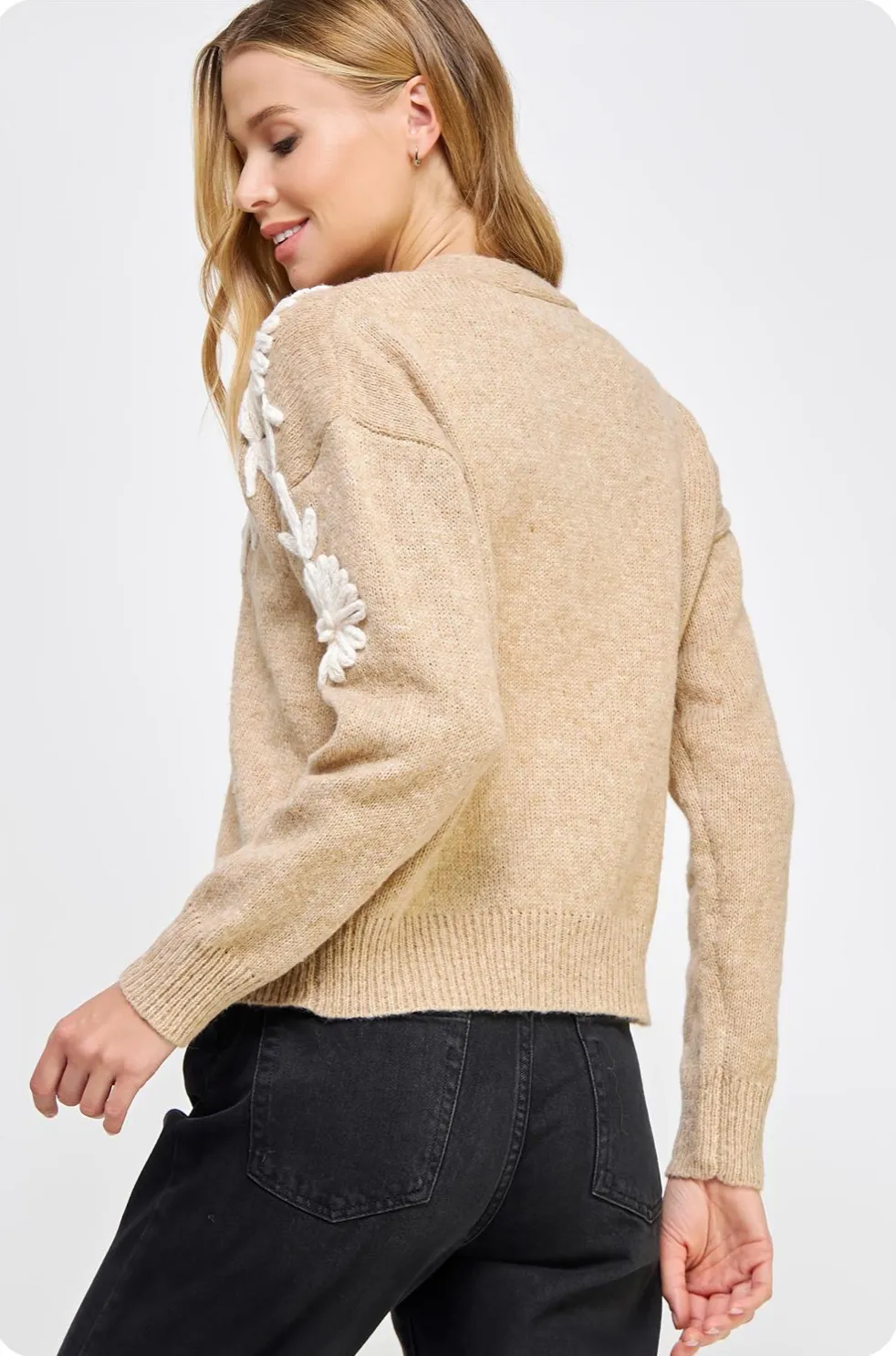 Floral Embroidered Cardigan