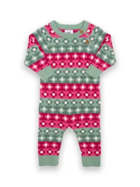 Flowerful knit romper