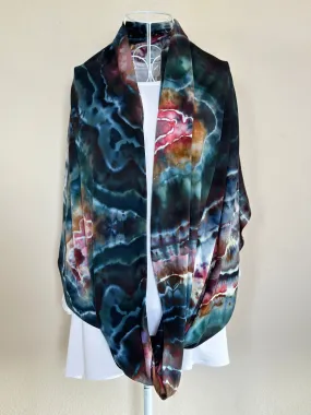 Geode Organic Bamboo Cotton Infinity Scarf in ‘Pinot Sage & Teal’