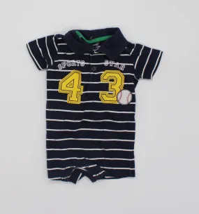 GEORGE BASEBALL ROMPER 3-6M PRE-LOVED
