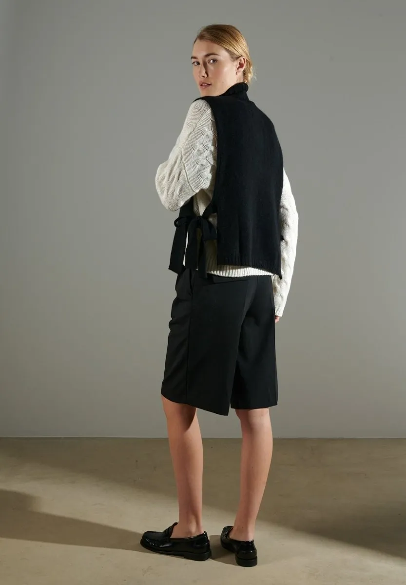 Gilet col montant cachemire 4 fils noir femme - NAMI 15
