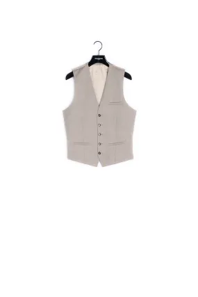 Gilet de costume en chevron beige