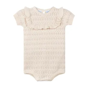 Girls Pointelle Jacquard Knit Romper