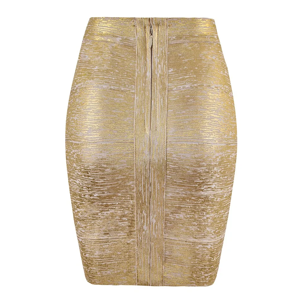 Glitter & Gold Pencil Skirt