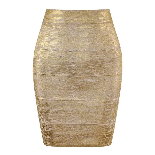 Glitter & Gold Pencil Skirt