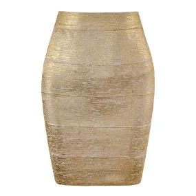 Glitter & Gold Pencil Skirt