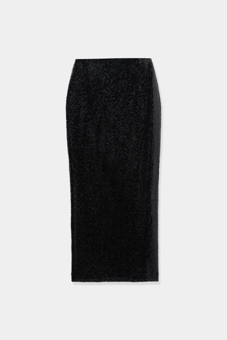 glitter pencil skirt