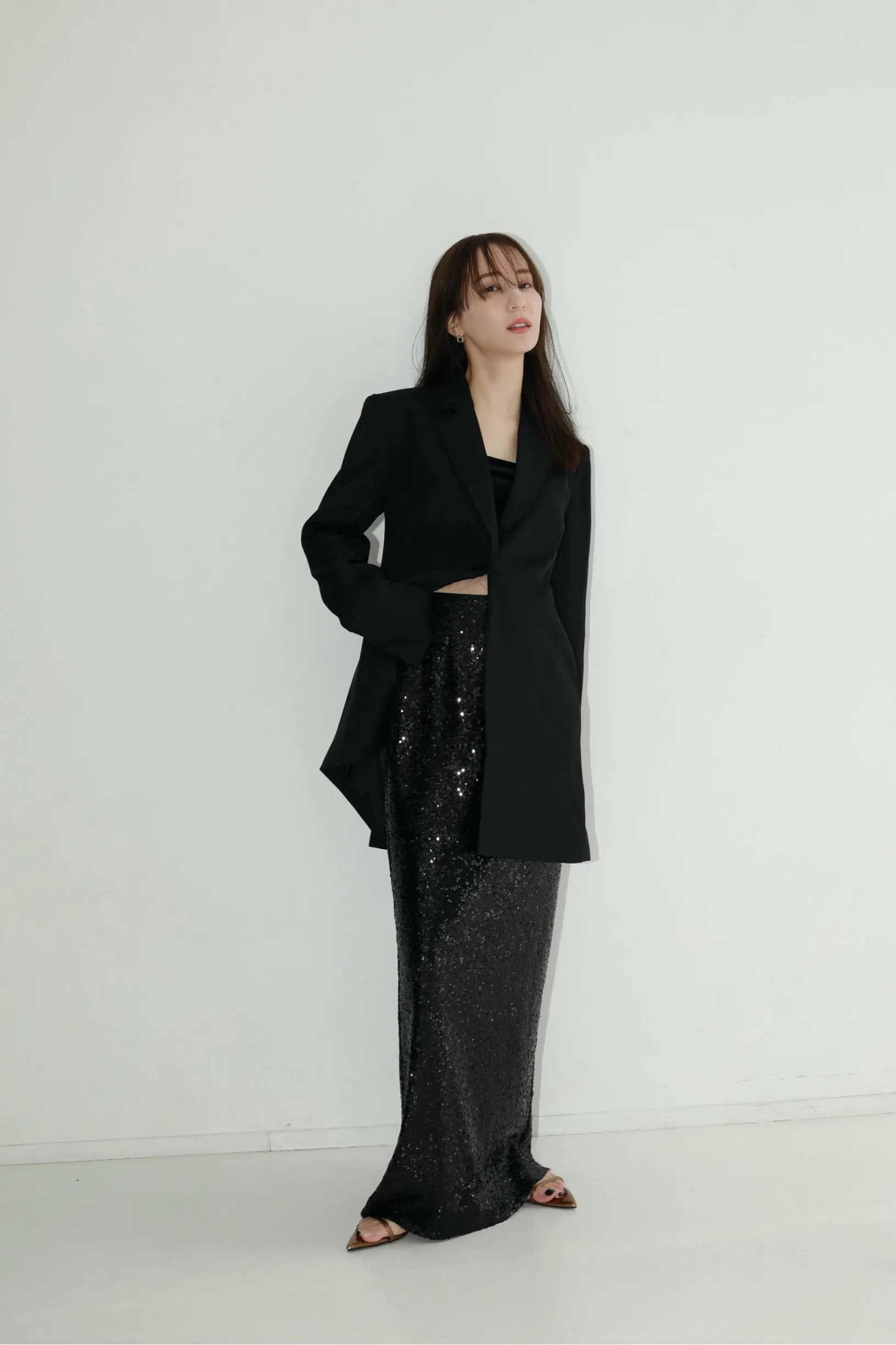 glitter pencil skirt