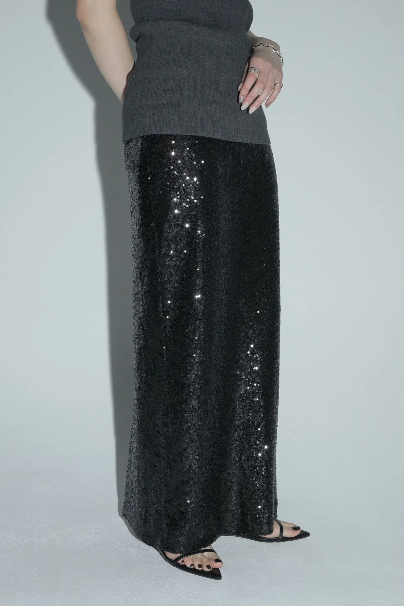 glitter pencil skirt