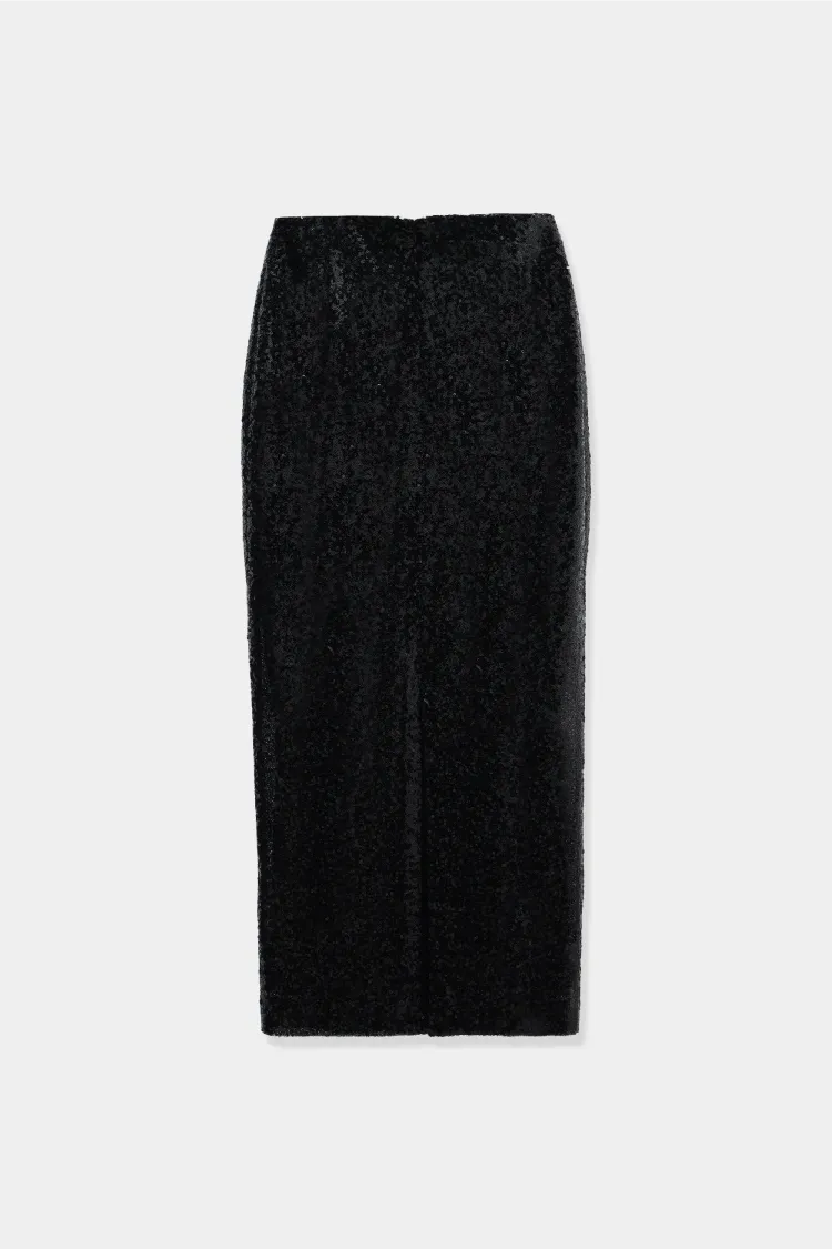 glitter pencil skirt