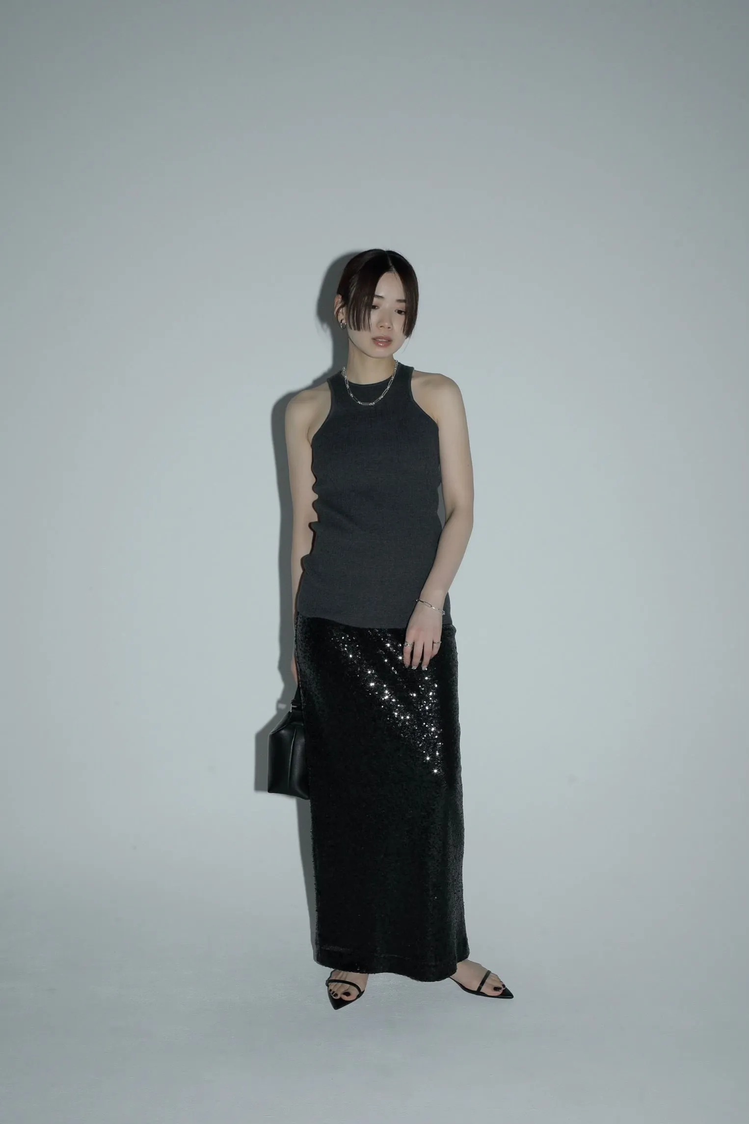 glitter pencil skirt