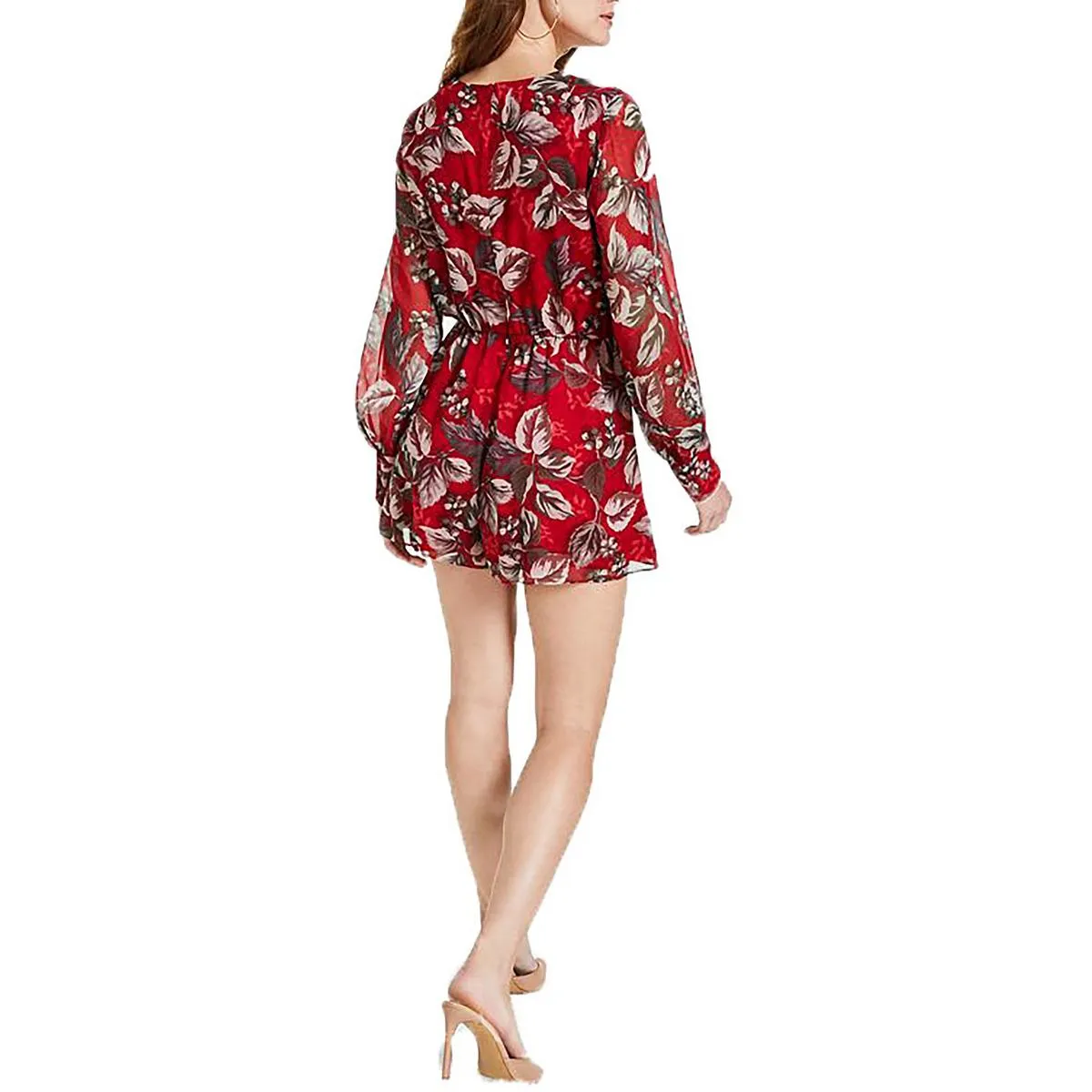 Guess Womens Chiffon Faux Wrap Romper