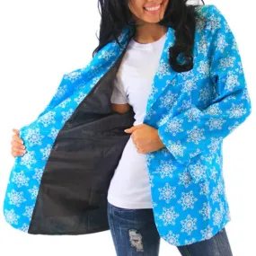 Holiday Outfit Women JulesRoche Sequin Snowflakes Blazer Jacket