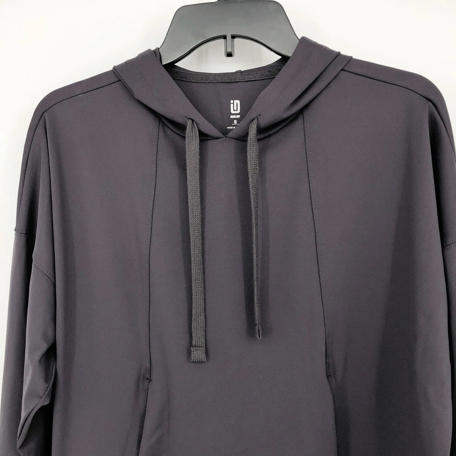 IDEOLOGY Womens Hoodie Small Grey Deep Charcoal
