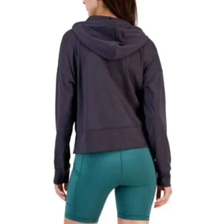 IDEOLOGY Womens Hoodie Small Grey Deep Charcoal