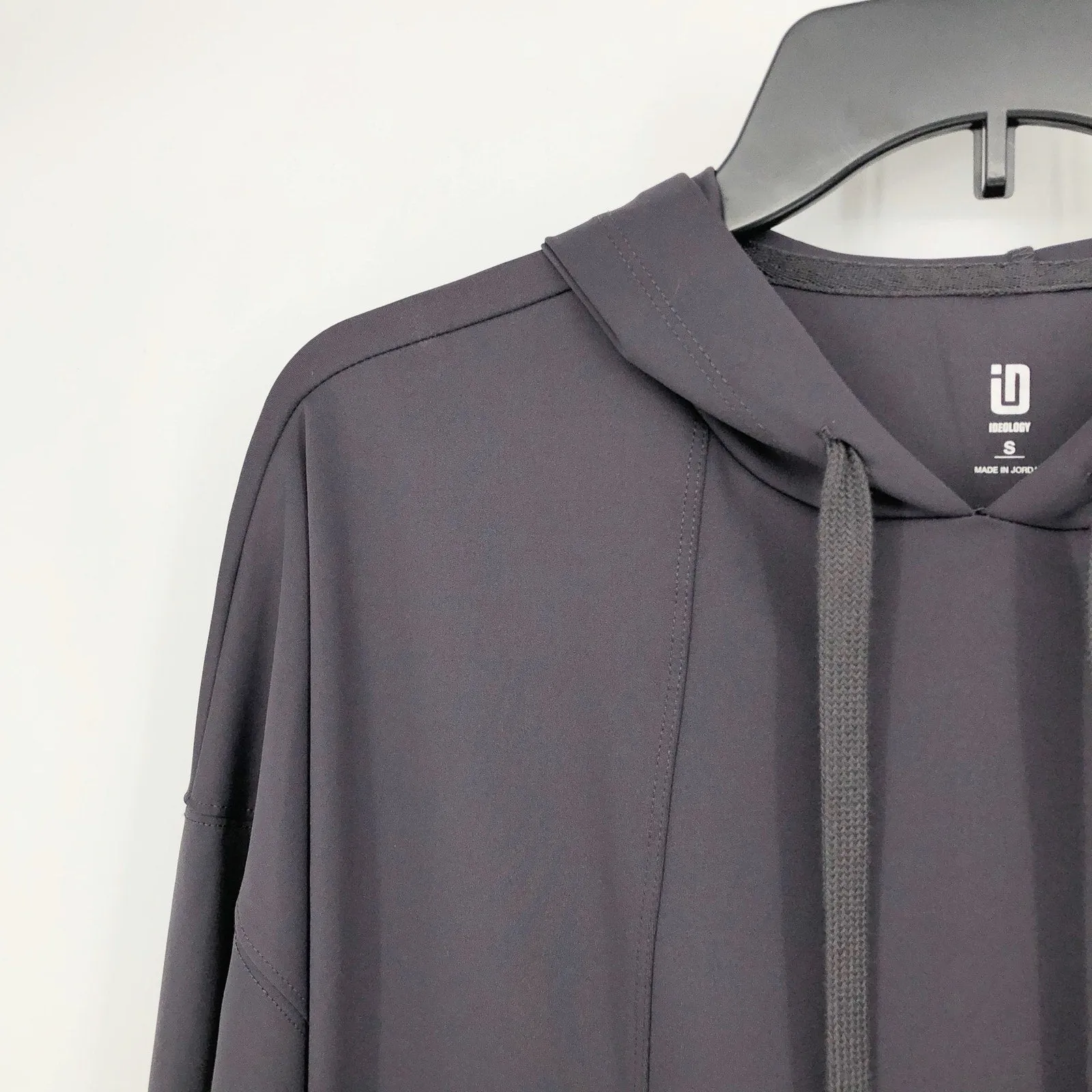 IDEOLOGY Womens Hoodie Small Grey Deep Charcoal