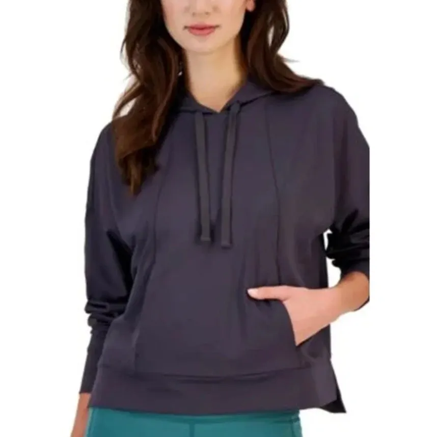 IDEOLOGY Womens Hoodie Small Grey Deep Charcoal