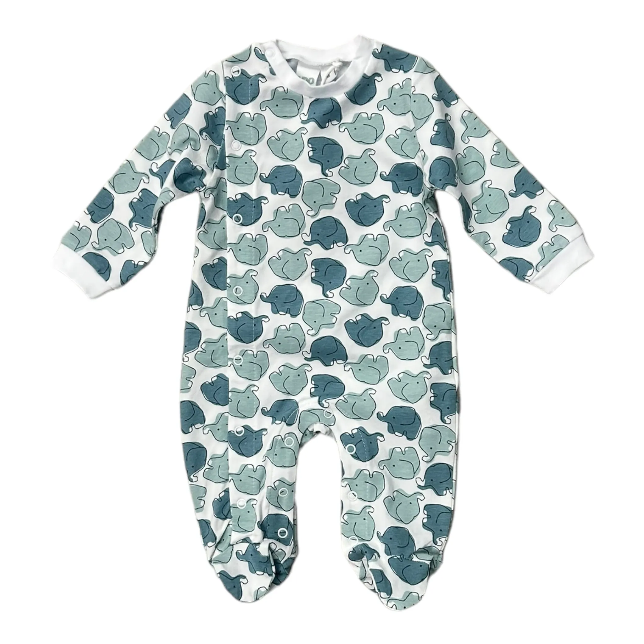 iDO - Sage romper with all over elephant print