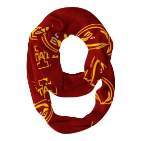 Iowa State Cyclones ISU Repeat Logo Game Day Collegiate Women Light Weight Ultra Soft Infinity Scarf by Vive La Fete