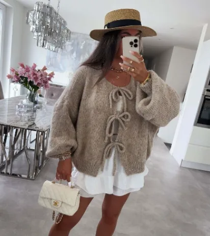 Ivyshape | Cardigan With Knots