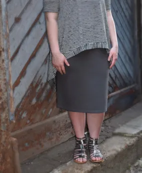 Josie Premium Pencil Skirt- Charcoal