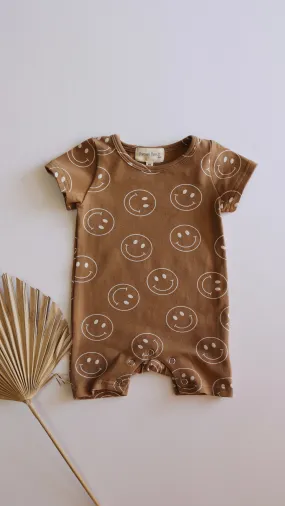 Just Smile Tan | T-Shirt Romper