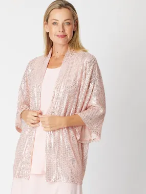 Kimono Sparkle Tonight Jacket- Blush -30564