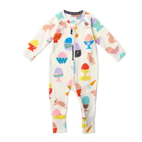 KIP & CO HIPPITY HOP ORGANIC L/S ZIP ROMPER