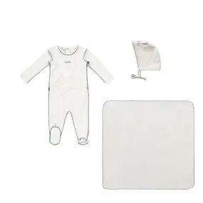 Kipp Baby Navy Edge Stitch Layette Set