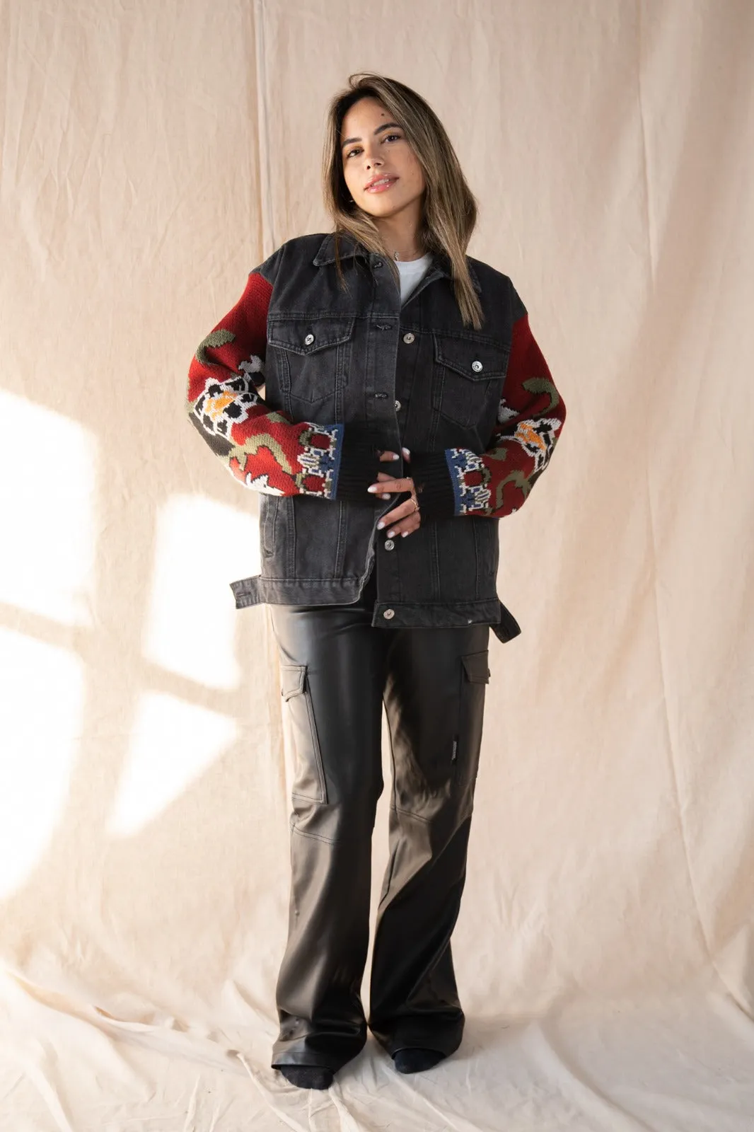 Kolaje Black Jeans Jacket
