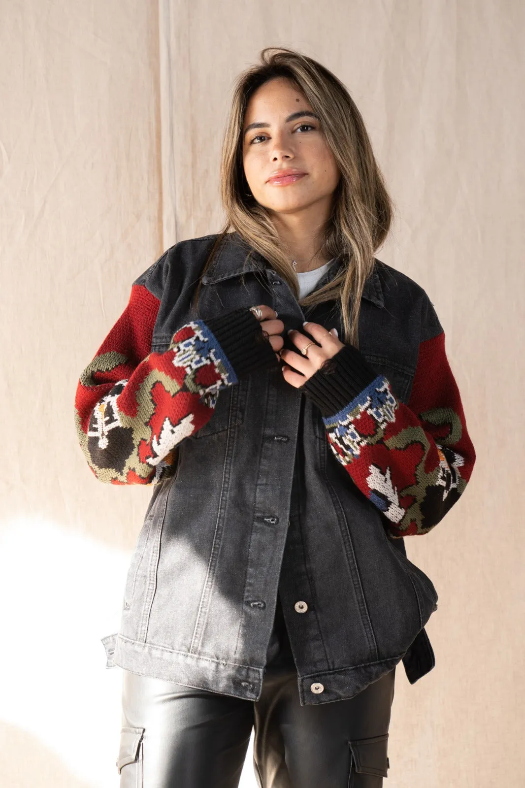 Kolaje Black Jeans Jacket