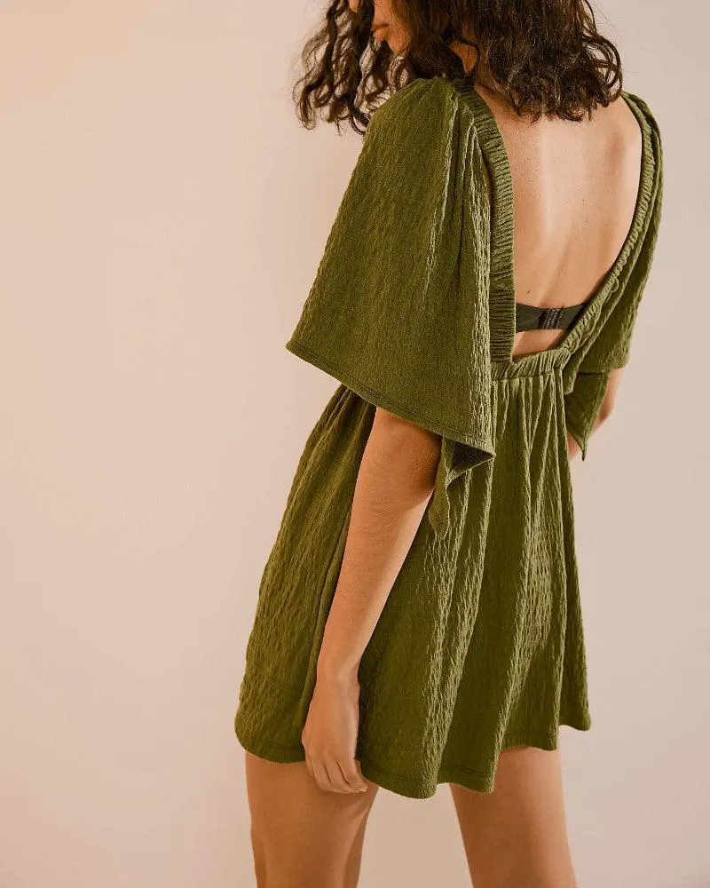 Ladies Jumpsuit Solid Color V-Neckline Romper SKJ323