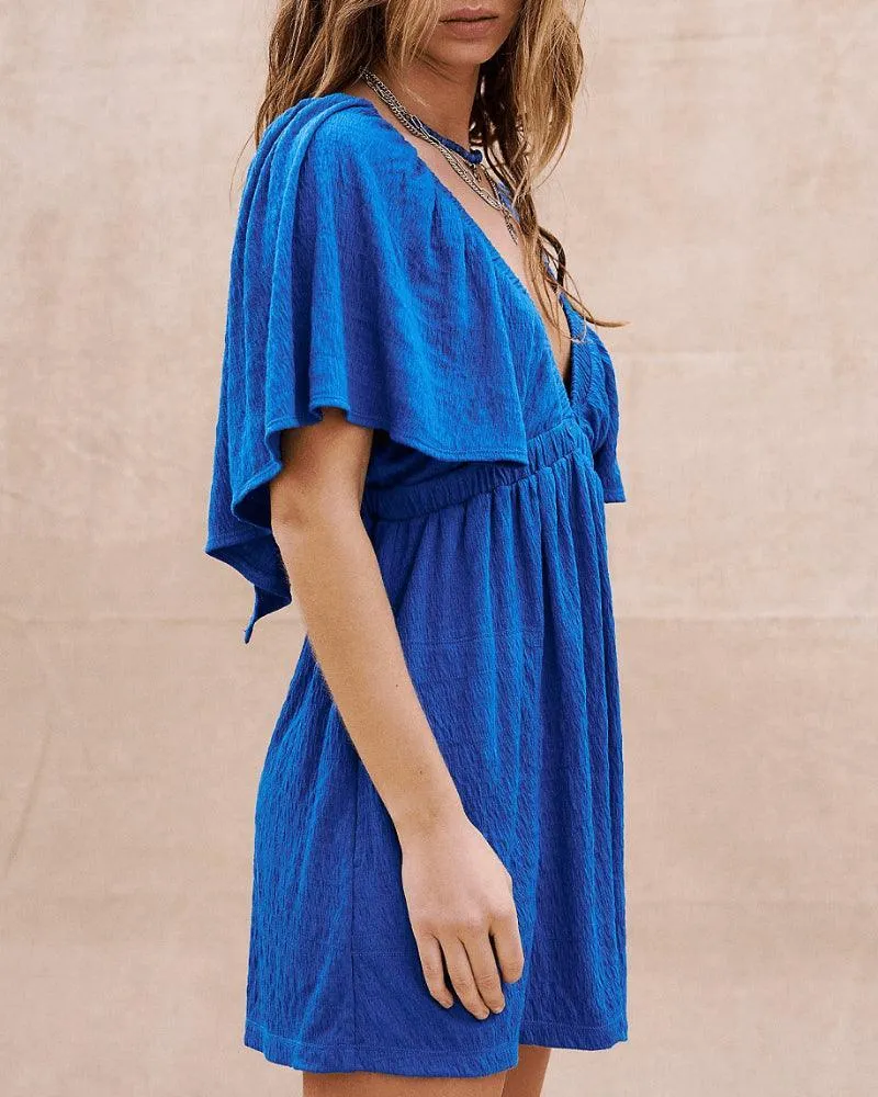 Ladies Jumpsuit Solid Color V-Neckline Romper SKJ323