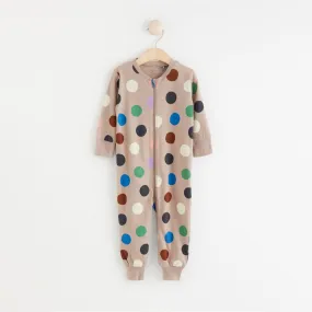 LDX Beige Color Dots Brown Romper 9863