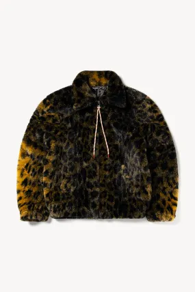 Leopard Furry Coach Jacket