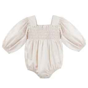 Lily Puff Sleeve Romper - Ecru