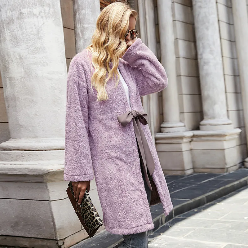 Loose Double-Faced Fleece Long-Sleeved Cardigan Fashion Wholesale Winter Coats
