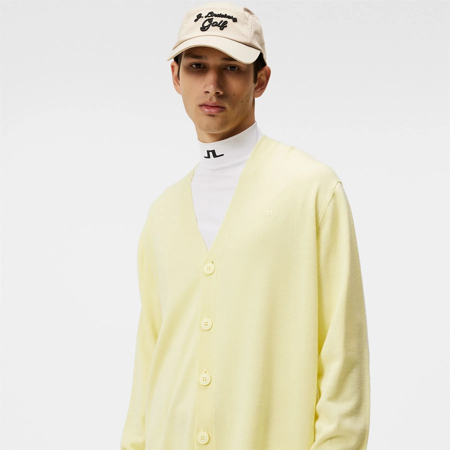 Lucas Merino Tech Wool Knitted Cardigan Wax Yellow - SS24