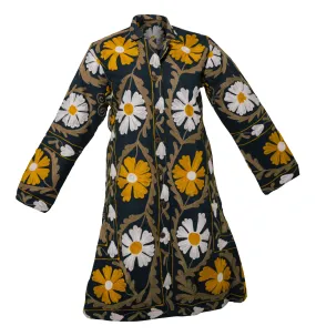 MALIKA COAT - Suzani Embroidery Yellow