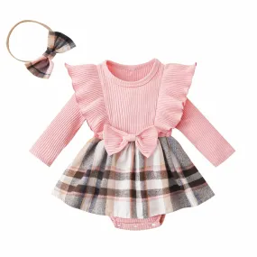 Marsha Ruffle Plaid Romper Set